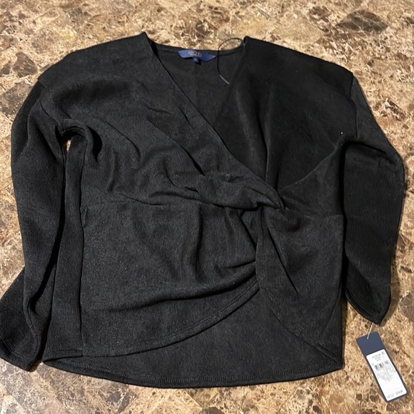 RACHEL ROY LEIGHA TWIST FRONT SWEATER ✨ BLACK 🖤 NWT - Picture 3 of 5